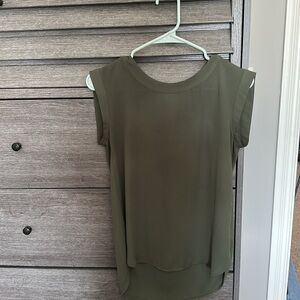 Olive Green J Crew Short Sleeve Blouse Size 00P